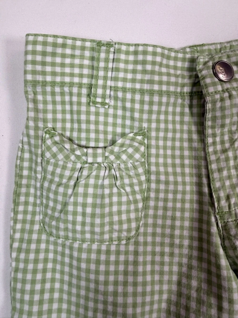 GYMBOREE‎ Green Gingham Shorts Girls Size 4 Cottagecore Preppy Spring Summer